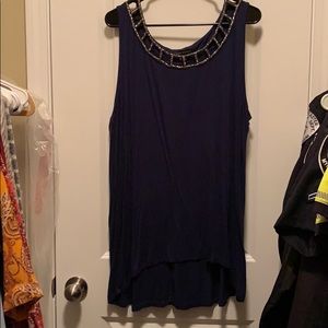 Navy Blue shark bite tunic